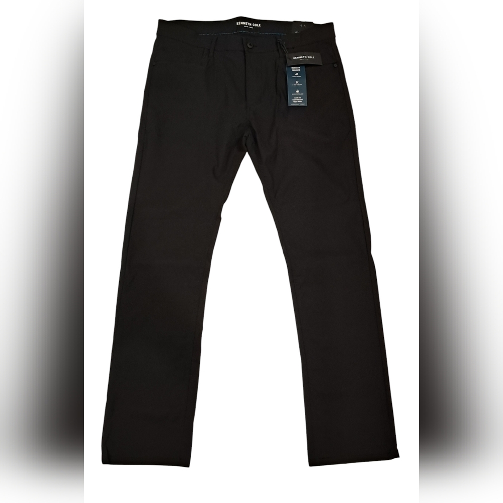 KENNETH COLE BLACK SLIM FIT LIGHWEIGHT 4 WAY STRETCH TECH PANT SIZE 34/30